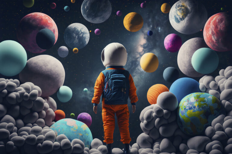 children s fantasy tale with planets space