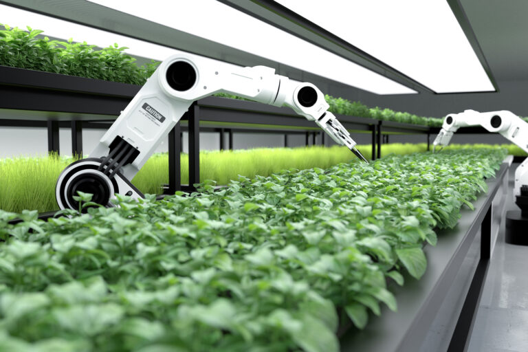 smart robotic farmers concept robot farmers agriculture technology farm automation